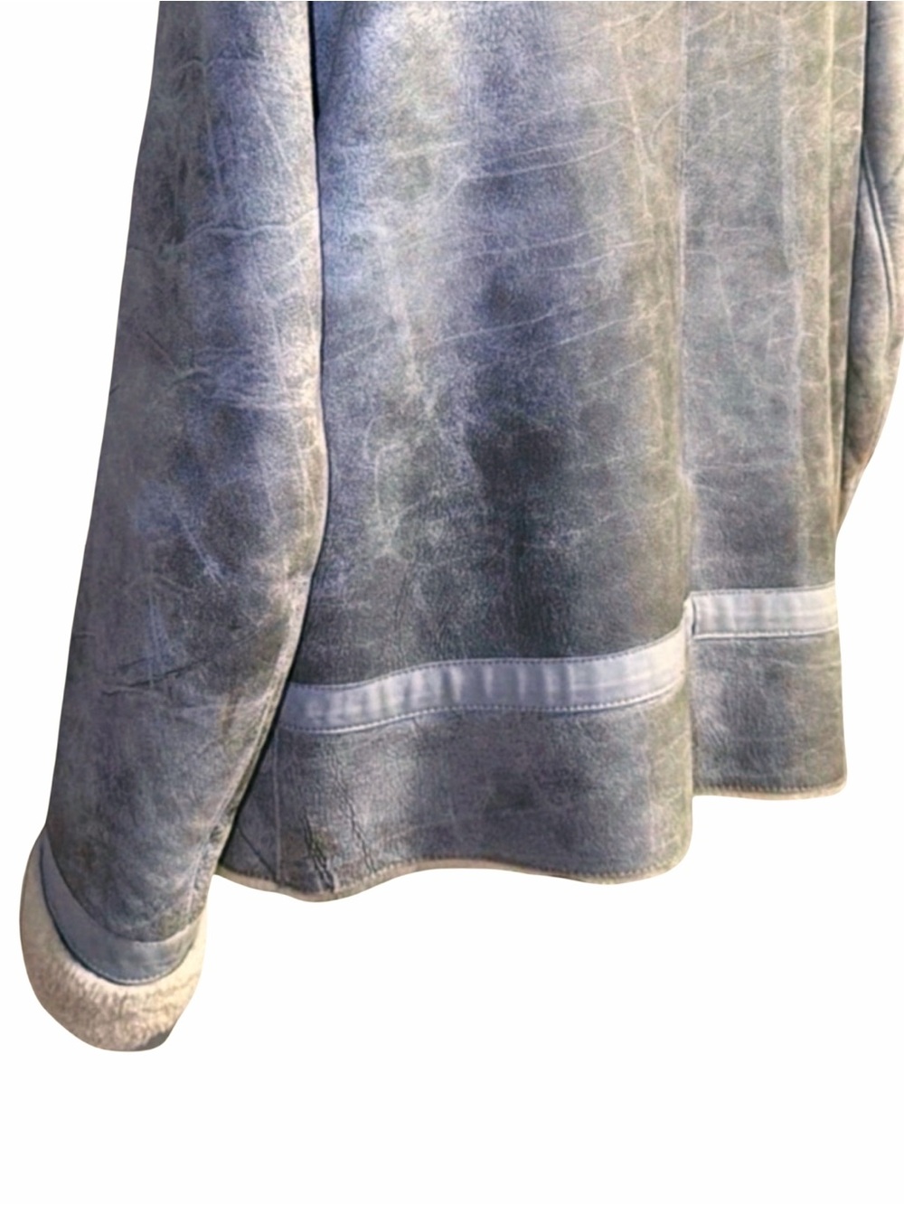 Versace Jeans Couture Distressed Shearling Jacket – Gray | Vintage Luxury - Picture 9 of 13